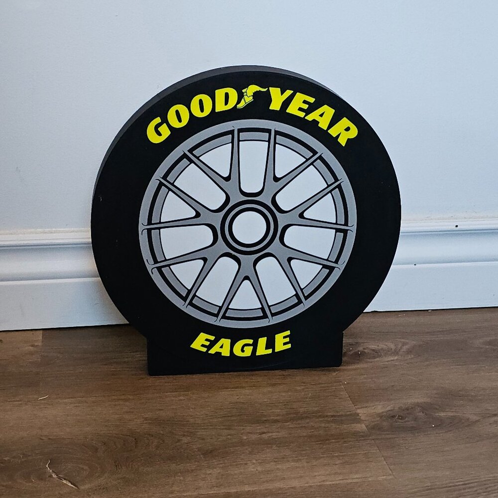 NASCAR Goodyear Tire LED Lightbox Sign – 3D Printed Garage Decor